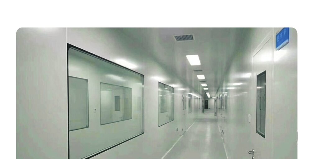 Turnkey cleanroom construction ISO 7 corridor with vision panels