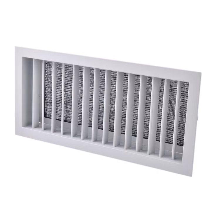 Cleanroom aluminum return air louver with nylon filter mesh